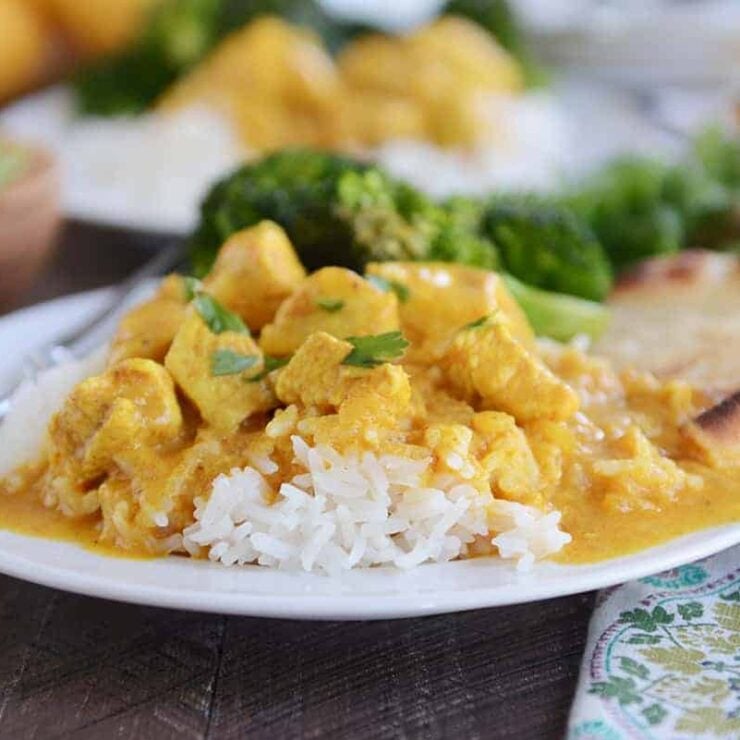 Thai Mango Red Curry With Chicken And Coconut Rice